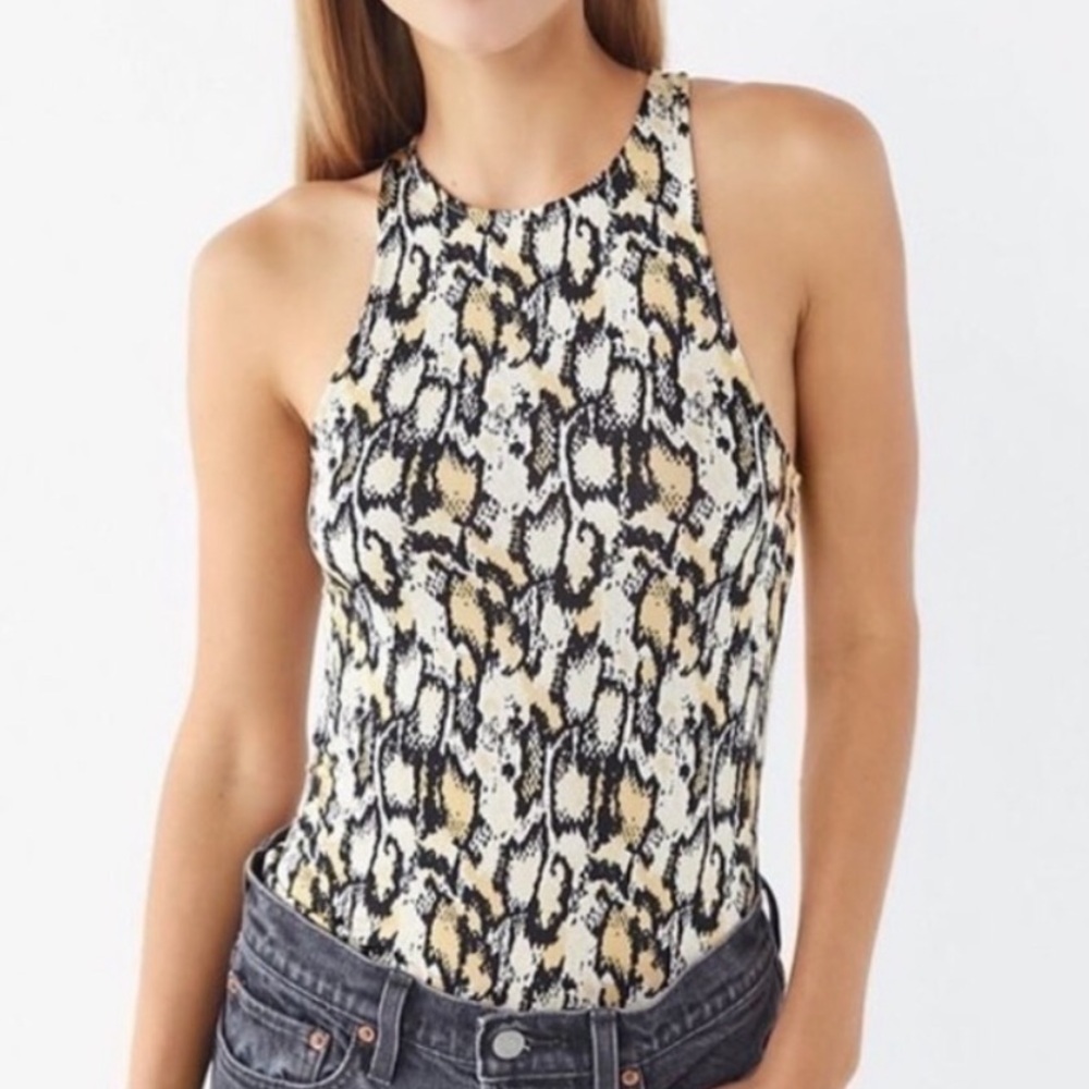 SALE!!! URBAN OUTFITTERS Medium Gold Black Animal Print Stretchy Tank Top